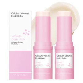 2 Pcs Calcium Volume Multi Balm Stick, All-in-One Hydrating Multi Eye Balm Stick, Lip Balm Firming Eye Balm Stick Neck Cream Make Up Base, Reduce Wrinkle Vegan & Cruelty-Free Under Eye Balm