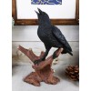 Ebros Crowing Raven Perched On Tree Branch 8.25" Tall Scavenger