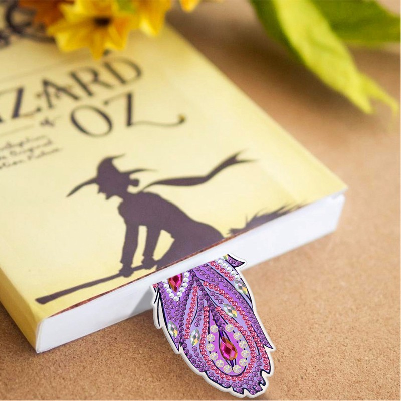 DIY Diamond Feather Bookmark Lightweight Delicate Bend Resistant Beaded Page