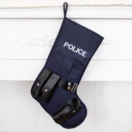 Beyond Your Thoughts New Large Policeman Tactical Christmas Stockings Blue Military with MOLLE Gear Webbing Durable Christmas Ornament for Family Decorations Navy color