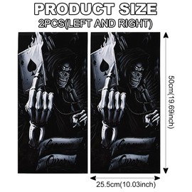 Blueshyhall Blueshyhall B S?ulen Aufkleber Auto Totenkopf Motiv, 2 Stck Mittels?ule Aufkleber Schwarz mit Sch?del Muster Kratzfest Wasserfest, Coole Auto Aufkleber Seiten Skull Car Tuning Sticker (B)