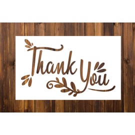OBUY Thank You Reusable Stencil Airbrush Painting Art DIY Home Decor Scrap Booking Album Crafts (3.9“×5.9”)