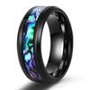 TIGRADE 8MM Abalone Shell Titanium Rings Wedding Bands Comfort Fit