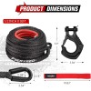 Unbranded 1/2inch 92FT 31,500 LBS Synthetic Winch Rope Cable Kit