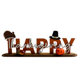 Happy Thanksgiving- Fall - Autumn - Decorative - Shelf Sitter - Gift Present for Her Him
