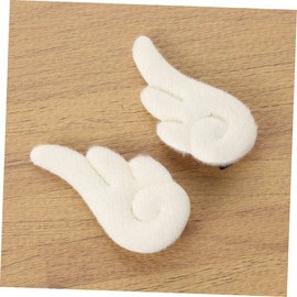 Baluue 2 Pairs Angel Wings Hairpins Cartoon Leather Hair Clips Non Clamps Lovely Headdress Adornment for Girl (white Angle Pattern)