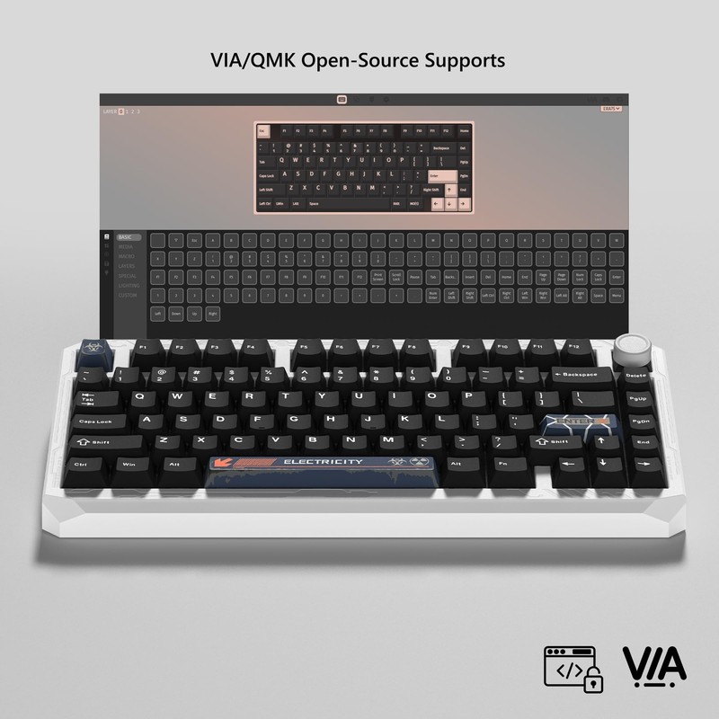 Womier ERA75 75% Wireless Mechanical Keyboard with VIA/QMK, Knob Full