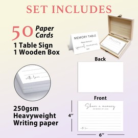 Share A Memory Cards For Celebration of Life Decorations, 50 Psc Share A Memory Box For Funeral Memorial for Funeral Wedding Birthday Graduation Bridal Shower Guest Book Ideas(Minimalism) -A10