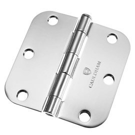 Cauldham (24 Pack) Heavy-Duty 3-1/2" Interior Door Hinges with 5/8" Radius Corners - Polished Chrome