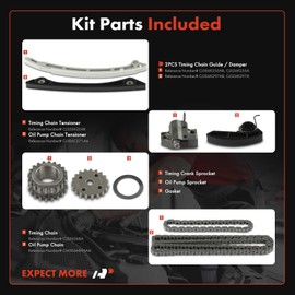 A-Premium 9PCS Engine Timing Chain Kit W/Sprocket & Tensioner & Guide Compatible with Volvo XC60 2012, S60 2012-2014, S80 2012-2013, V60 2014 2016 - L4 2.0L