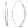 Vinani Earrings Design V Shape Curved Brushed 925 Sterling Silver