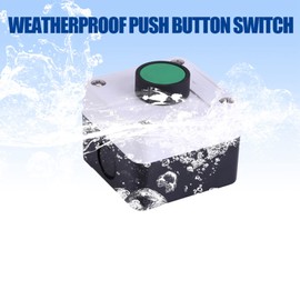 Ejoyous Push Button Switch Housing Surface-Mounted Push Button IP66 Weatherproof Green Button Control Box Closer Surface-Mounted Push Switch Plastic Shell for Door Opener Garage Door