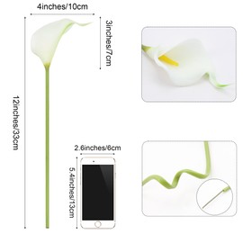 SITUMEIZI 24 PCS White Fake Flowers Artificial Calla Lily Silk Flowers Real Touch for Home Kitchen Decor Wedding Bouquet Office Decoration