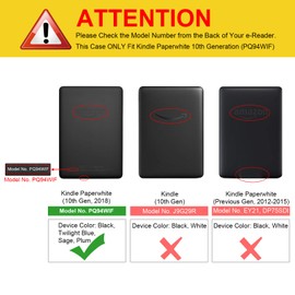 FINTIE Slimshell Case for 6" Kindle Paperwhite 10th Generation 2018 (Model No. PQ94WIF) - Premium Lightweight PU Leather Cover with Auto Sleep/Wake, (NOT Fit Kindle 10th Gen J9G29R), Black
