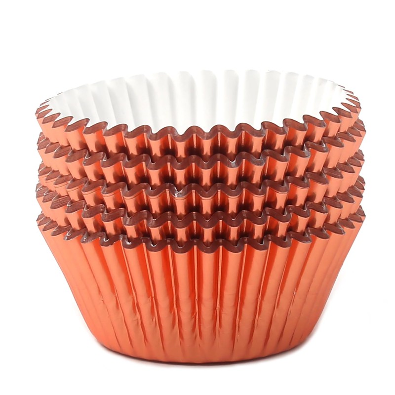 Mombake Standard Champagne Gold Foil Cupcake Liners Muffin Baking Cups