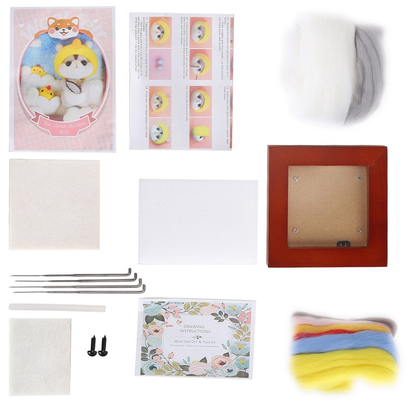 Needle Felting Kit Photo Frame Wool Felting Supplies Animal Plush