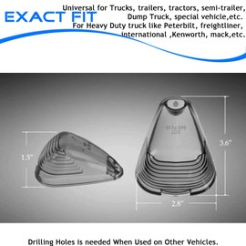 WINETIS 5X Smoke Top Roof Cab Marker Lights Lens w/Green LED Bulbs Aftermarket Replacement Compatible with 1999-2016 Ford F150 F250 F350 F450 F550 F650 F750 E150 E250 E350 E450 Super Duty Pickup