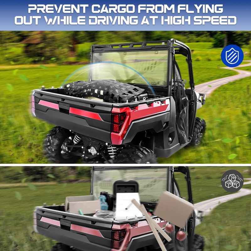 StarknightMT UTV Cargo Net -StarknightMT Universal UTV Bed Net with