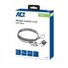 ACT Laptop Lock Security Cable 2m, Keyed Cable, Wedge Slot
