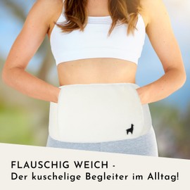 Nordstern Hot Water Bottle Belt - Hot Water Bottle with Fluffy Extra Cover - Periods Heat Belt for Tying - Extra Long 130 cm for Back, Belly and Neck