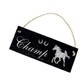 Slate Stable Sign Engraved Arabian Horse Name Box Sign 22 x 8 cm
