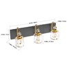 Ralbay Modern Bathroom Vanity Light Fixture, 3-Lights, Black Metal &