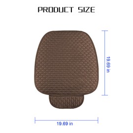 Zpana Car Front Bottom Seat Covers, 2PCS Anti Slip Linen Vehicle Cushion Pad with Storage Pocket, Waterproof Automotive Frontseat Padded Protector, Universal for SUV, Sedan, Truck (Coffee)