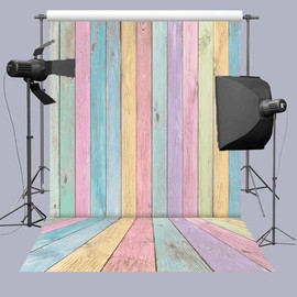 Colorful Wood Photography Backdrop 6x8FT Easter Pastel Rustic Wooden Background Boy Girl Baby Shower Birthday Party Decorations Portrait Photoshoot Studio Props
