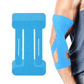 XFSRG 12 Stück Kinesiotapes Ellenbogen Vorgeschnittene Wasserdichtes Elastisches Stabilisierung Kinesiologie Bandage für Sport Dauerhafte Unterstützung(Blau)