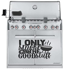 I Only Smoke The Good Stuff Grill Decal Grilling Sticker for Smoker Cooking Grill Vinyl Wall Decal BBQ Food Menu Bar (9"W x 6.35"H inches, Black)