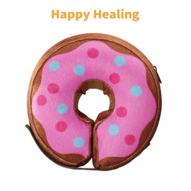 Inflatable Cone Collar for Dogs and Cats - Soft Pet Recovery Collar Does Not Block Vision E-Collar (Medium, Pink)