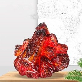 Burning Charcoal LED Lamp, Artificial LED Fireplace, Realistic Logs, Luminous Flame, Flameless Fireplace Light for Home, Indoors, Living Room Decor