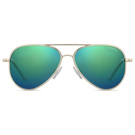 Polaroid Kids' PLD 8015/N K7 J5G Sunglasses, Gold/Green Grey Speckled Pz, 52