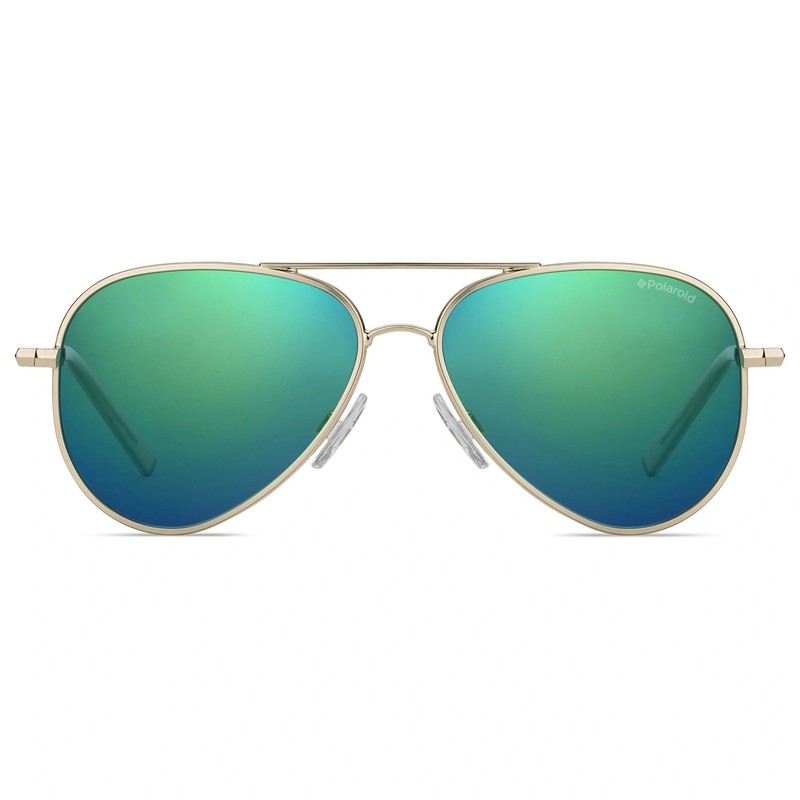 Polaroid Kids' PLD 8015/N K7 J5G Sunglasses, Gold/Green Grey Speckled