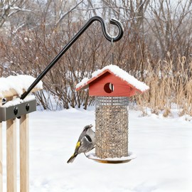 Josmimic 12-Inch Deck Bird Feeder Hanger for Railing, Outdoor Decor Plant Hanger, Balcony Railing Hook - 22LB Capacity - for Hanging Plants, Bird Feeders, Lanterns, Wind Chimes