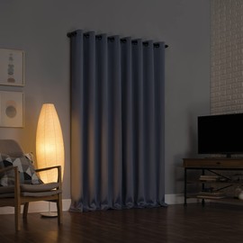 Sun Zero Nordic 2-pack Theater Grade Extreme 100% Blackout Grommet Curtain Panel Pair, 52" x 96", Haze