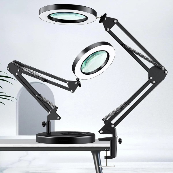 Unbranded 10X Magnifying Glass Desk Light Magnifier LED Lamp Working