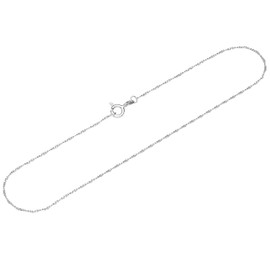 NKlaus 12521 Anklet 925 Sterling Silver 26 cm Curb Chain 6-Way Diamond-Coated Anklet, Sterling Silver, No gemstone