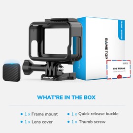 Sametop Frame Mount Case Housing Compatible with GoPro Hero 7, Hero 6, Hero 5, Hero (2018) Cameras
