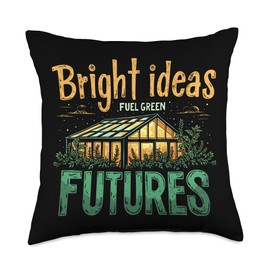 Solar Punk Enthusiasts Eco-Futurism Renewable Energy Harmony Throw Pillow