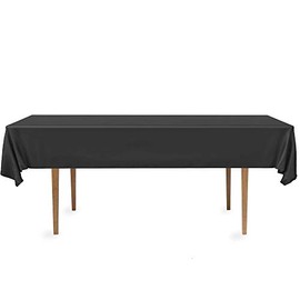 DecorRack 2 Rectangular Tablecloths -BPA- Free Plastic, 54 x 108 inch, Dining Table Cover Cloth Rectangle for Parties, Picnic, Camping and Outdoor, Disposable or Reusable in Black (2 Pack)