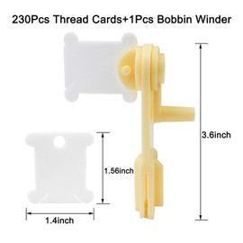 WeiMeet 230 Pieces Plastic Floss Bobbins with Floss Winder for Embroidery Floss Organizer Cross-Stitch Thread Holder