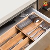guiogc Bamboo Silverware Organizer, Kitchen Silverware Drawer Organizer, Utensil Tray