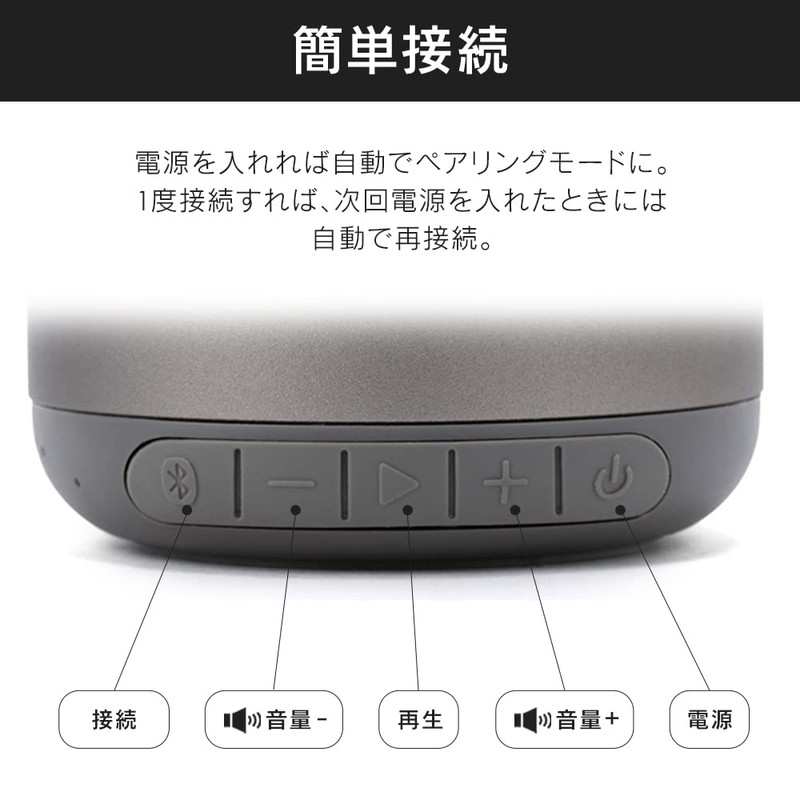 Iris Ohyama BTS-101-HGY Bluetooth 5.3 Speaker, Small, 2 Devices Simultaneous