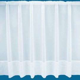 Marseilles Plain Envelope Hemmed Net Curtain in White - Sold by the Metre (Drop: 76cm (30"))