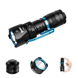 WUBEN T4 Tactical Flashlight Ring for EDC, Finger Release Ring with Window Breaker for Police, Military, Tactical and Daily Use(Black-Plastic)