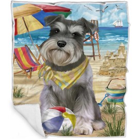 Doggie of the Day Schnauzer Dogs - Pet Friendly Beach - Soft Fuzzy Schnauzer Prints - Fleece, Sherpa & Tasseled Woven Durable Blanket for Dog Lovers, 30x40 Fleece BLNKTB56722