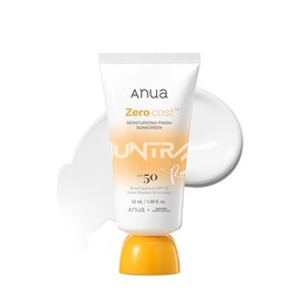 Anua, Protector solar hidratante Zero-Cast SPF 50, protector solar natural brillante para cara, sin yeso blanco, ácido hialurónico, niacinamida, sin aceite, KPop Demon Hunters, Korean Skincare, 1.69 fl oz
