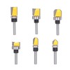 6Pcs Flush Trim Bit 6mm Shank Pattern Router with Bearing