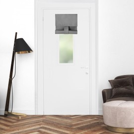 Mecodeco Classroom Door Curtains, Indoor Blackout Solid Color Curtains, Suitable for Glass Doors, French Doors Full Privacy Protection Curtains.(Light Gray, 10"*38",1 Panel)